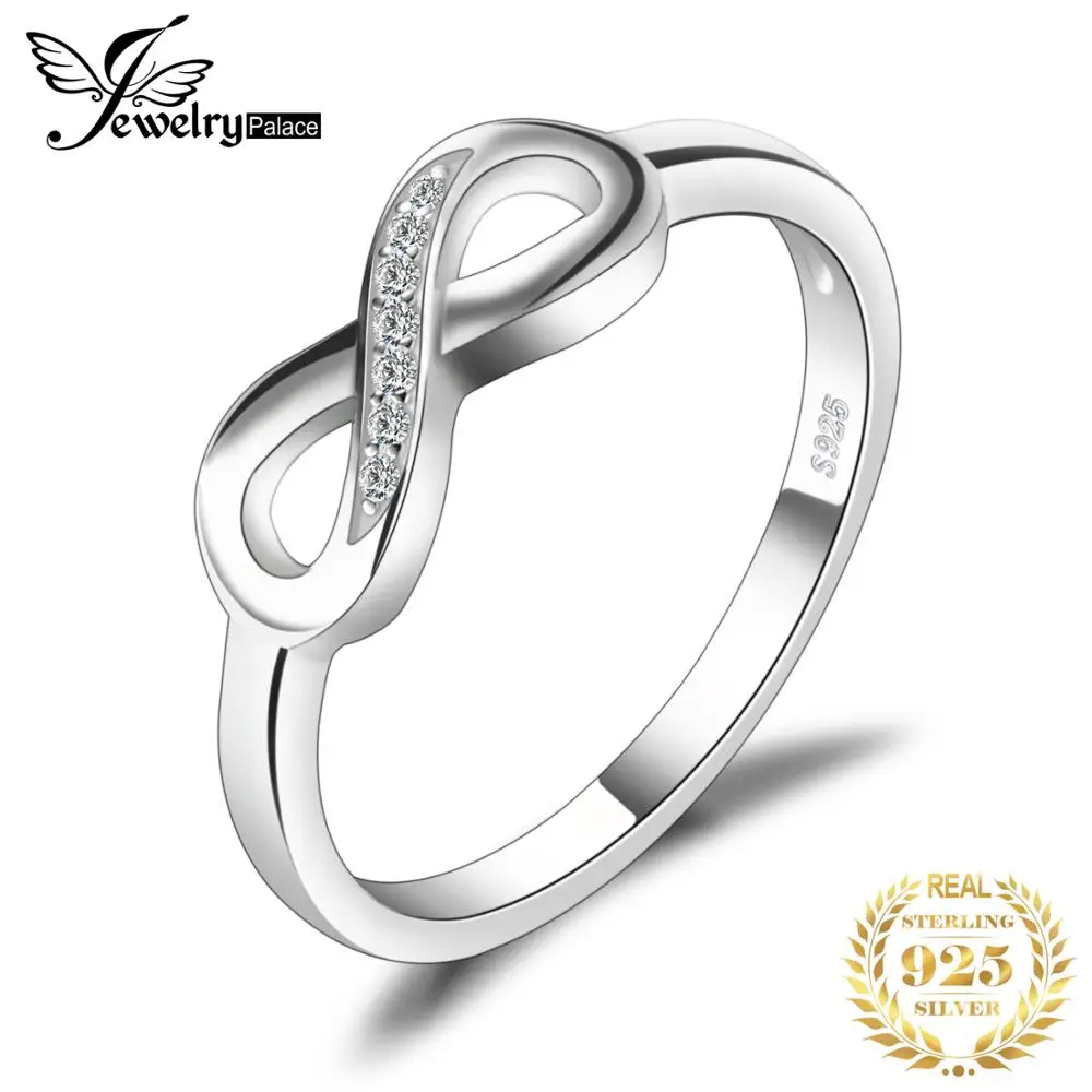 Женское кольцо с фианитом JewelryPalace Infinity Anniversary серебряное 925 пробы ювелирное