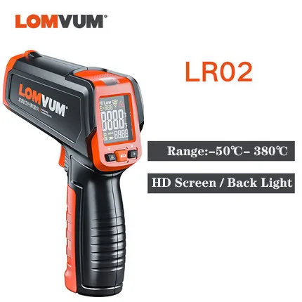Temperature LR02 Lomvum приборы для измерения температуры Бесконтактный лазерный температурный жк-дисплей ИК инфракрасный цифровой C/F поверхностный термометр - Цвет: Temperature LR02