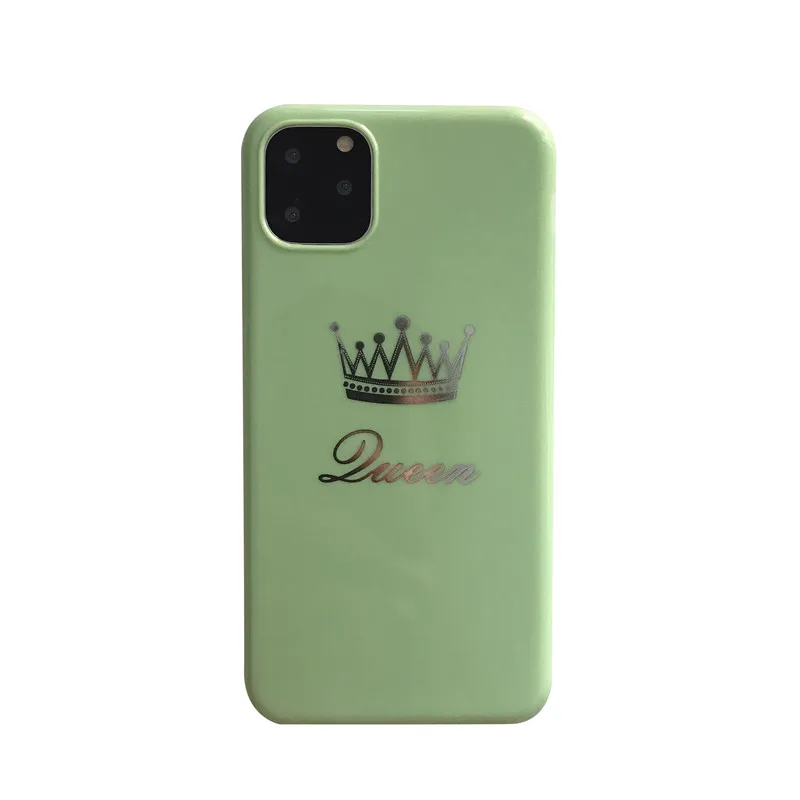 Король queen ручная роспись дизайн для iPhone11Pro Макс XR Xs макс 7 8plus 6 S плюс простые однотонные Цвет мягкий силиконовый симпатичный чехол Крышка