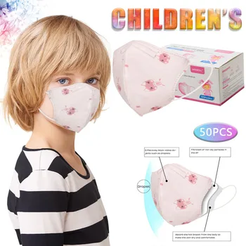 

50pcs Children's 3D Mask Protective Mask Non-Woven Three-Layer Mask Mouth-muffle For Child Fashion Masks
