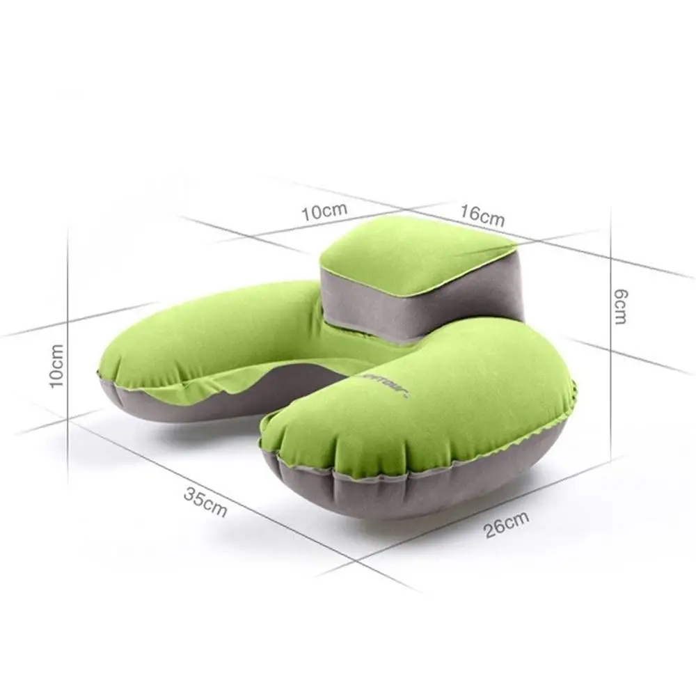 Флокированная поверхность надувная новая подушка для шеи u-образная подушка для путешествий портативная Подушка для сна ПВХ внутренняя трубка