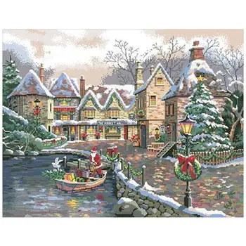 

Santa Claus give gifts patterns Counted Cross Stitch 11CT 14CT 18CT DIY Chinese Cross Stitch Kits Embroidery Needlework Sets