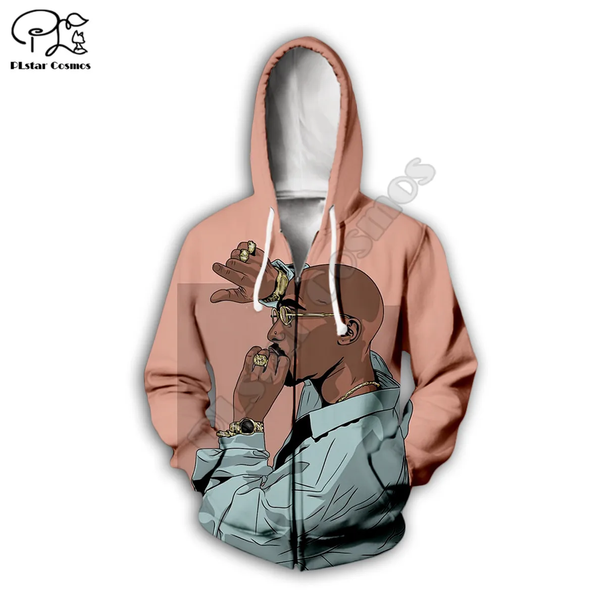 Модные худи в стиле раппер 2pac толстовка с 3D принтом Харадзюку осенняя уличная