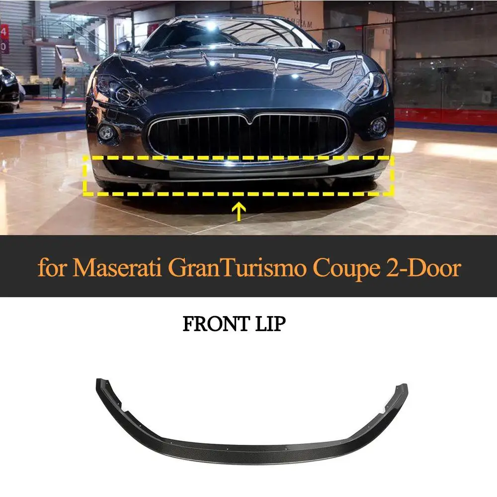Для Maserati GranTurismo GT 2007-2009 Автомобильный передний бампер для губ разветвители из углеродного волокна передний спойлер