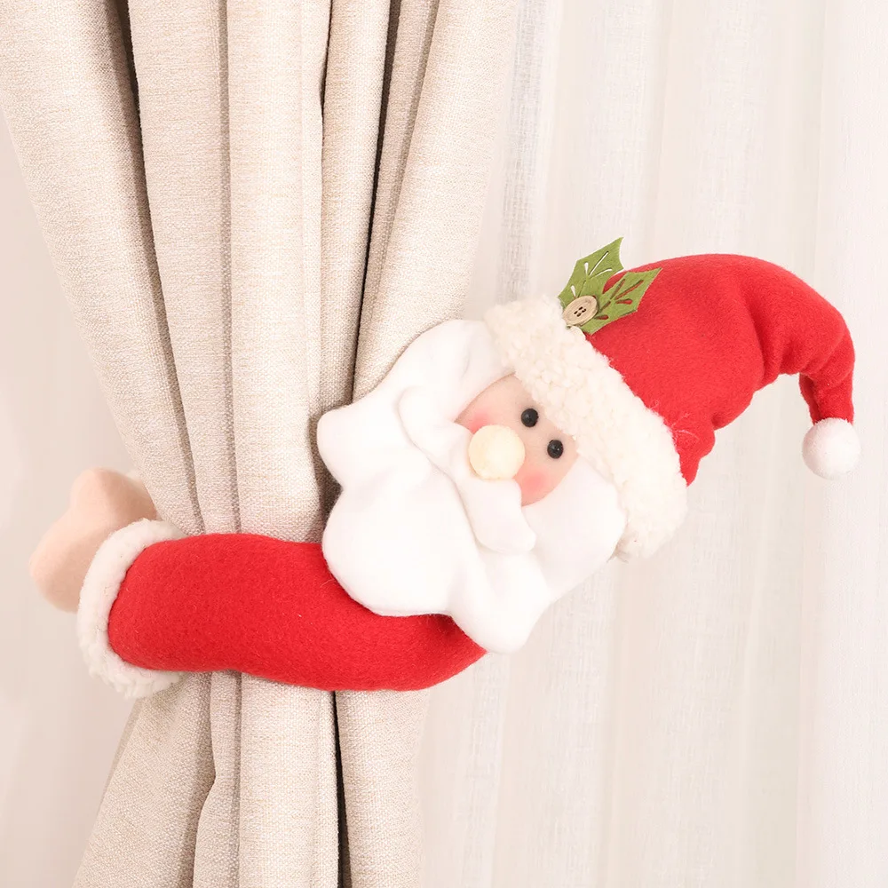 

Cute Cartoon Christmas Curtain Buckle Curtain Decorative Accessories Santa Claus Xmas Curtain Buckle Clip Holdback Fast delivery