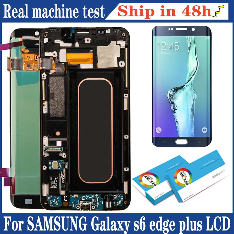 100% Оригинальный Super AMOLED ЖК-дисплей для SAMSUNG Galaxy s6 edge plus дисплей G928 G928F сенсорный