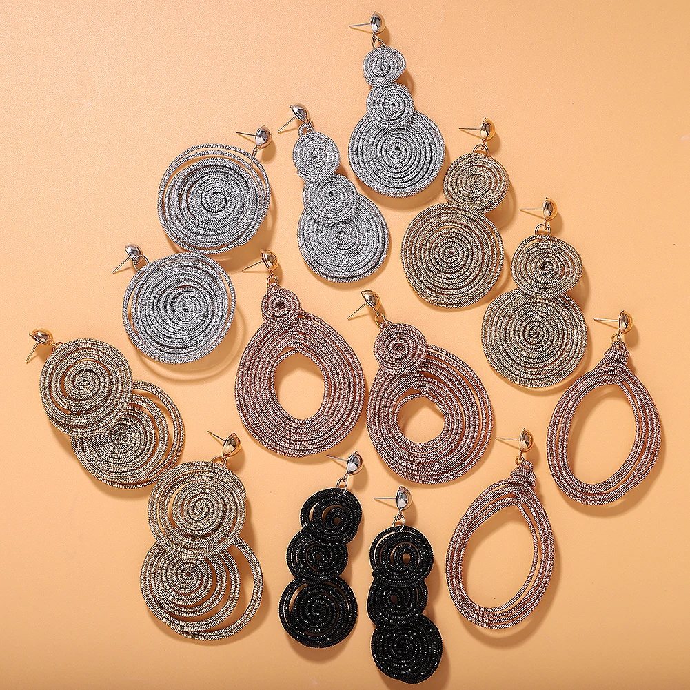 

Bohemian Handmade Round Earrings Girls Acrylic Colors Drop Eaeeings for Women 2019 Long Nifty Dangle Earring Party Gifts Wedding