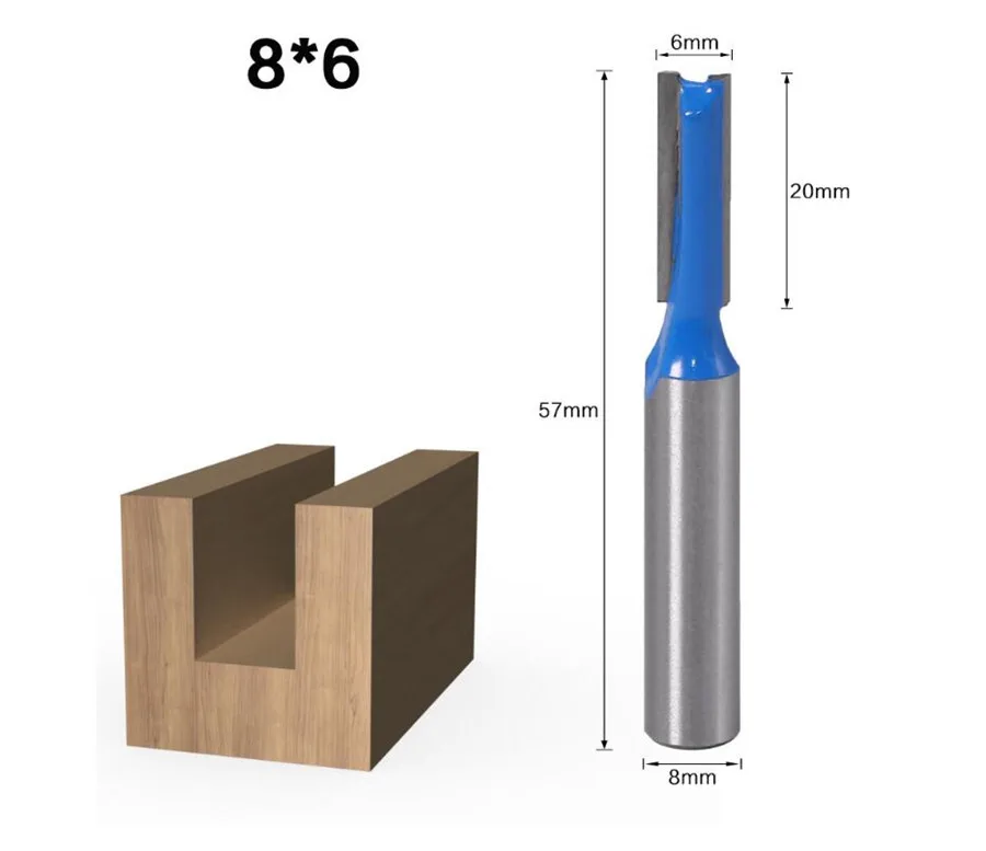7 шт./компл. 8 мм хвостовик прямой/Dado фреза для Дерева Фрезерные фрезы по дереву очистка нижней части для обработки дерева