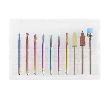 

Nail Color Polishing Drill Electric Nail Machine Diamond 10Pc Tungsten Alloy Alloy Magic Color Grinding Head Set