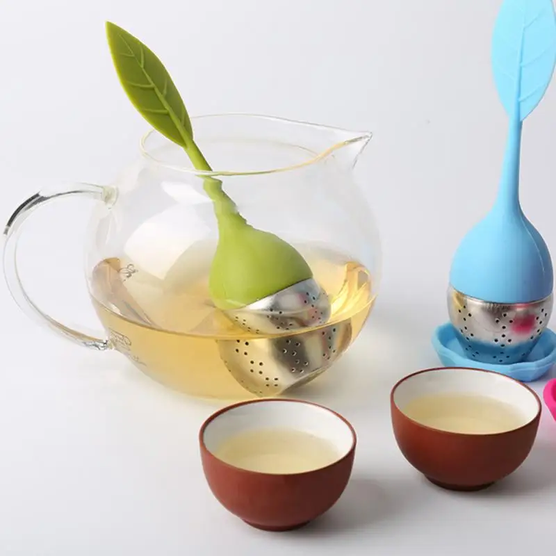 Креативный заварочный чай с листьями-силиконовая ручка фенхеля, травяной заварочный фильтр из нержавеющей стали для чая, цветочный горшок, чашка