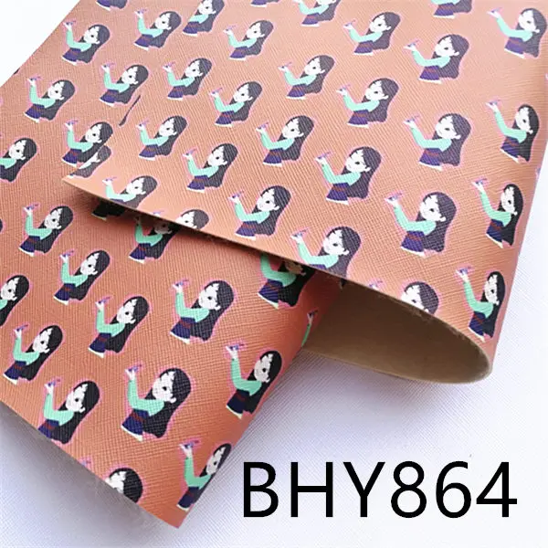 Free shipping A4 20*33CM 10PCS cartoon princess print synthetic leather fabric BHY864
