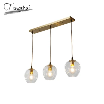

Nordic Copper Glass Pendant Lights Lamp LED Pendant Lighting Living Room Dining Room Bedroom Kitchen Loft Home Deco Hanging Lamp