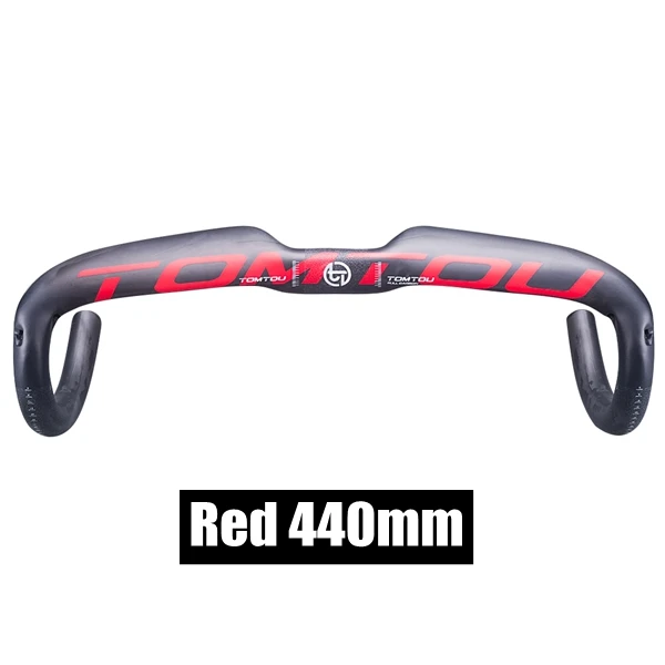 Road Handlebar 440mm TOMTOU матовое красное углеродное волокно дорожные велосипеды откидной руль наборы ручка Aero+ стержень+ подседельный штырь ломающиеся части для велосипеда-TS7T12 - Цвет: Road Handlebar 440mm