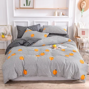 

New Cotton three 4-piece bedding set 4-jet cotton twill quilt cover 2 m bedsheet 1.8m bedding factory wholesale