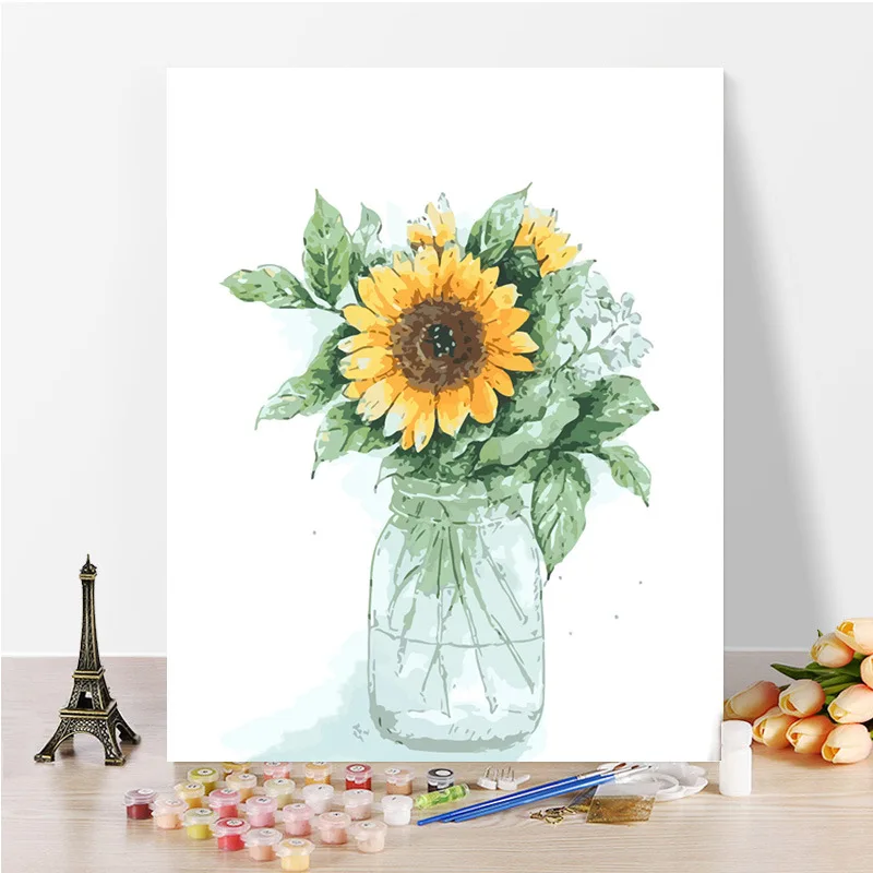 

DIY Digital Oil Painting Hand-Painted Substantial Living Room Cartoon Animation Own Coloring Paintings Decorative Painting Flowe