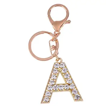

Crystal Alphabet Initial Letter A Pendant Keyring Accessories for Girls Women Key Holder Keychain Organizer