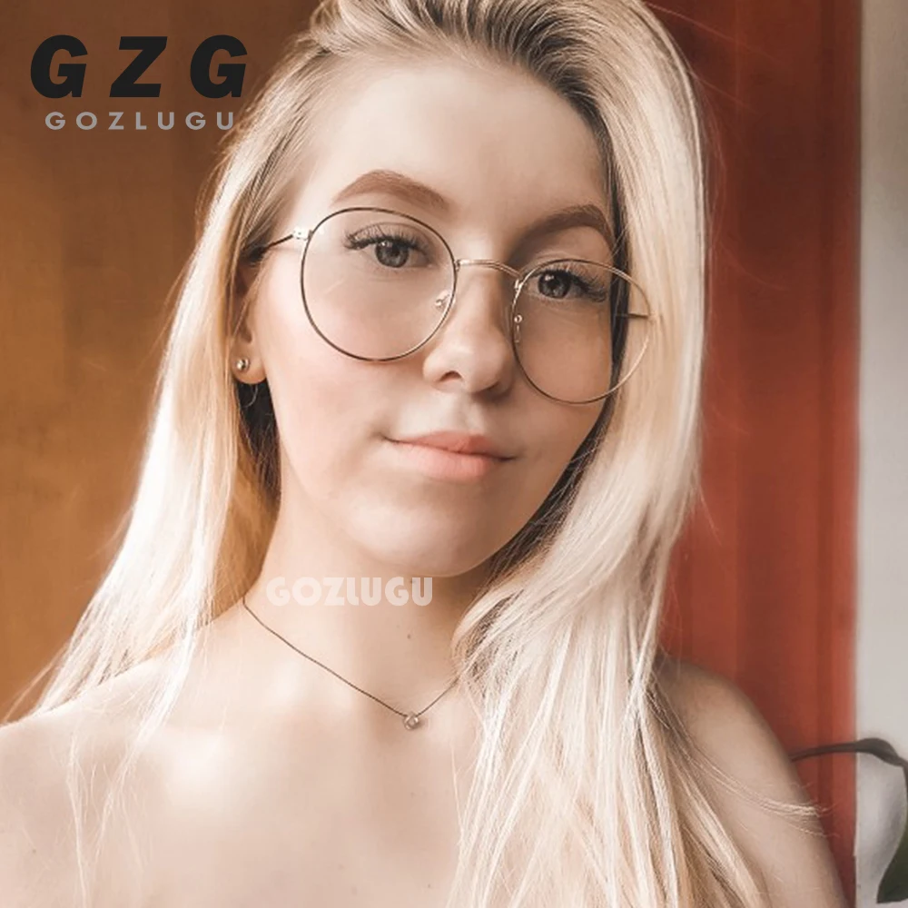 

2019 New Designer Woman Glasses Optical Frames Metal Round Glasses Frame Clear lens Eyeware Black Silver Gold Eye Glass