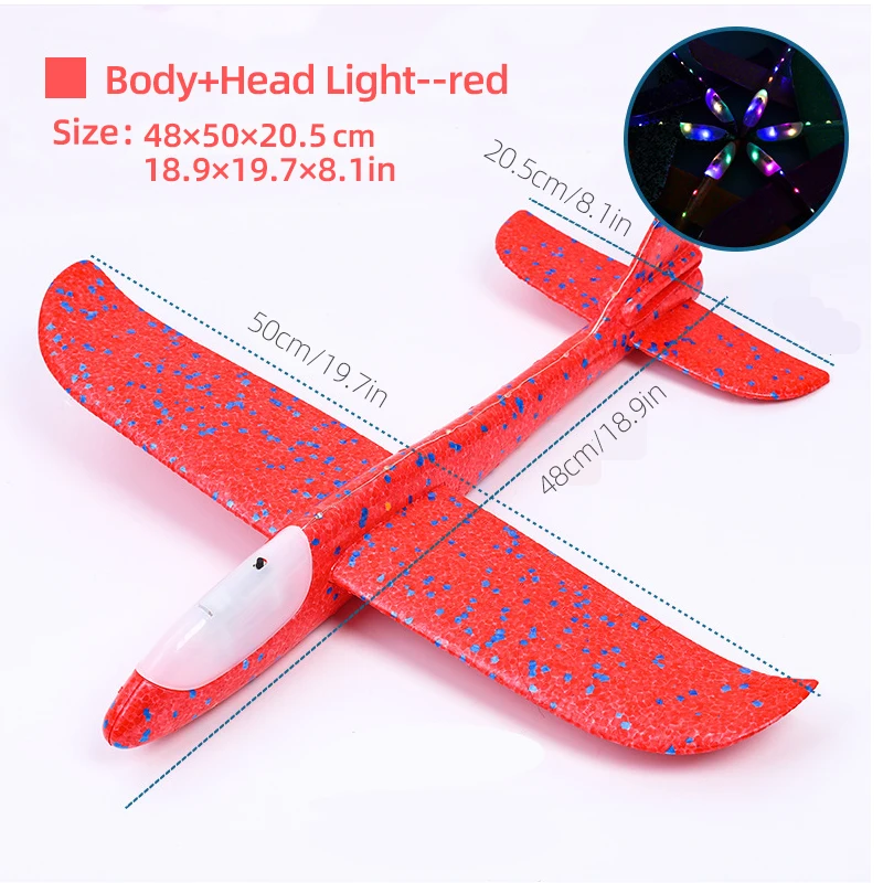 50CM Big Foam Plane Glider Hand Throw Airplane Light Inertial Planes EPP Outdoor Launch Fun of Kids Toys for Children Boys Gift 10