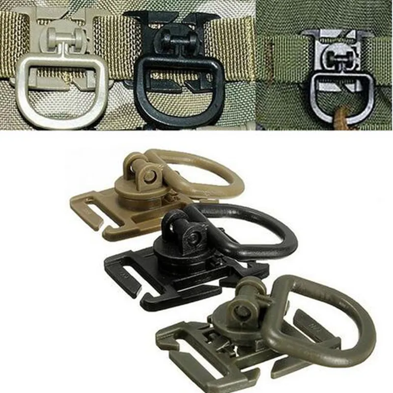 

1 Pc Plastic Sternum Strap System Swivel D-Ring Rotation Buckle For 18~25MM Webbing Locking Carabiner