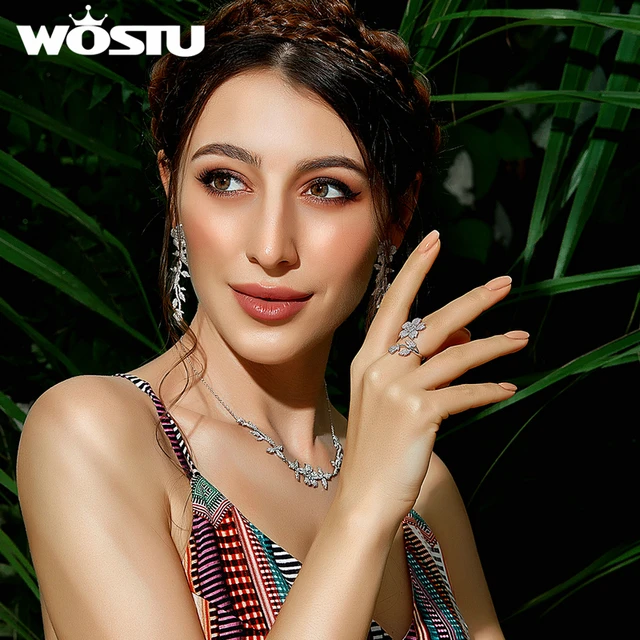 Wostu 925 스털링 실버 롱 테일 마우스 오픈 반지