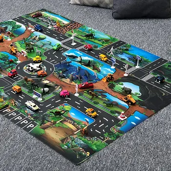

Children'S Toys Carry Game Pad 130*100 Dinosaur World Traffic Parking Lot Funny Novelty Kids Toys