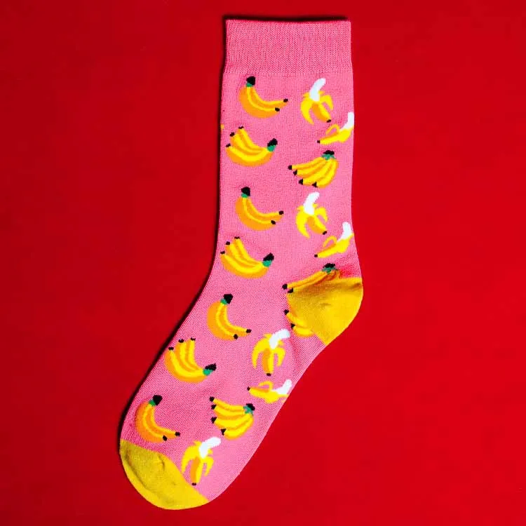 Скейтборд Chaussette Homme модные мужские носки с фруктами ананас черешня в европейском и американском стиле, хип-хоп, забавные носки Meias - Цвет: 3