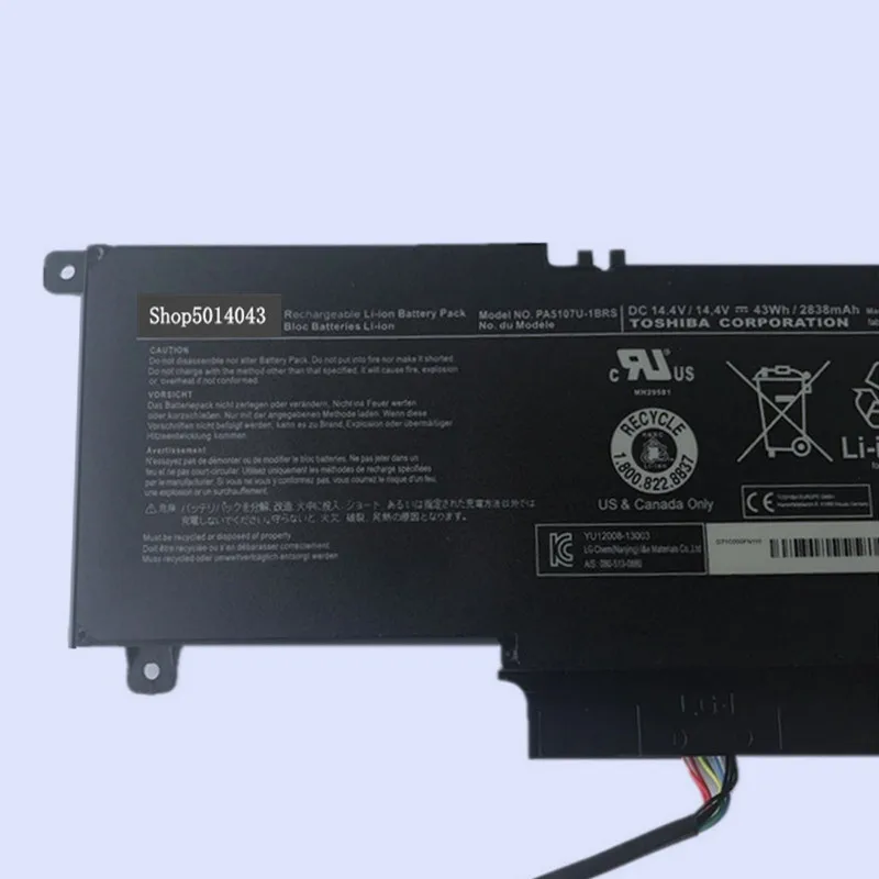 

New Original Laptop replacement Li-ion Battery PA5107U-1BRS for TOSHIBA L45 L45D L50 S55 P55 L55 L55T P50 P50-A P55 series 43WH