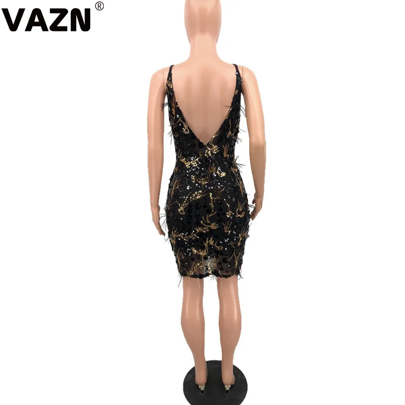 VAZN, новинка, сексуальное, неопрятное, сексуальное, Клубное, тяжелое, ИНДУСТРИАЛЬНОЕ, на бретельках, с открытой спиной, однотонное, для женщин, с высокой талией, тонкое мини-платье