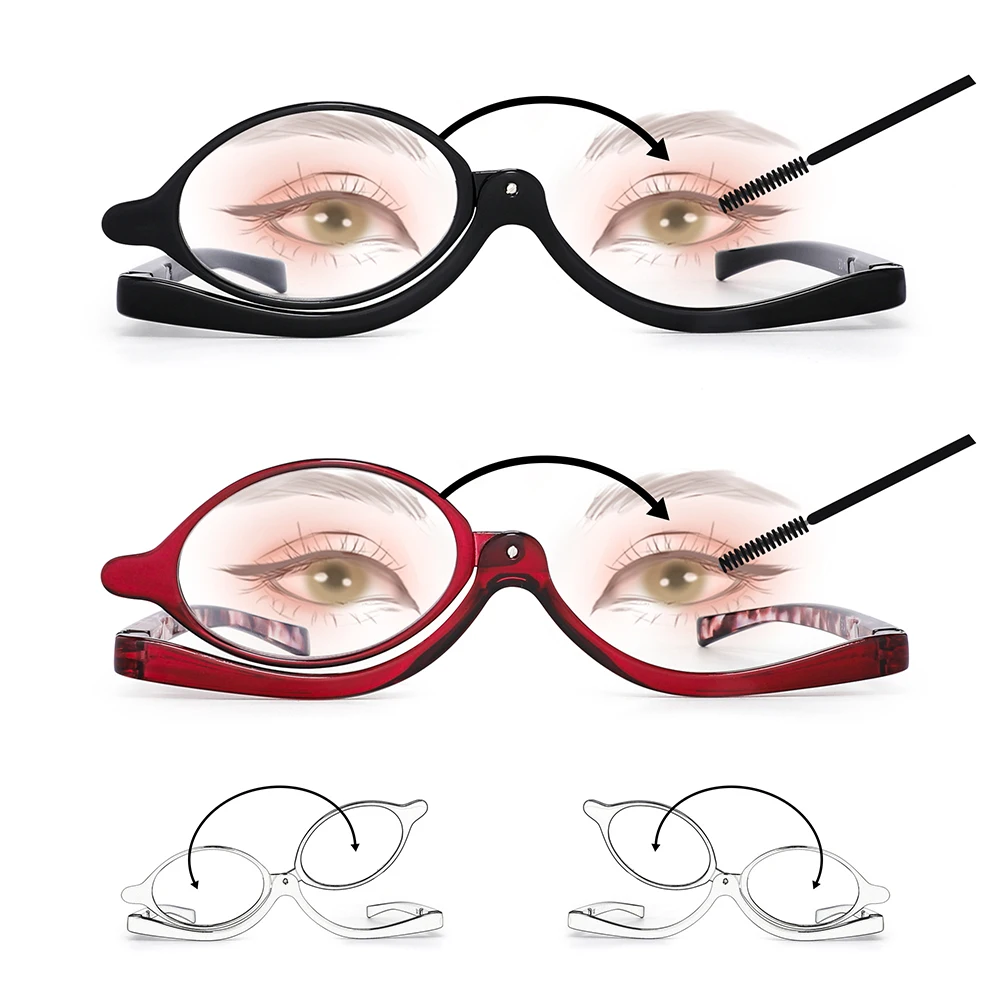 JM Makeup Reading Glasses Magnifying Flip Down Cosmetic Readers for Women