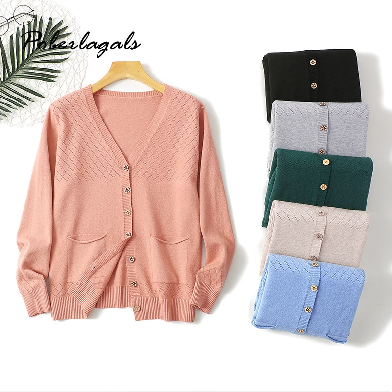 

Autumn winter Knitting wool blends Sweaters Women cardigan 2019 korean V neck retro sweaters female knit Cardigan women coats