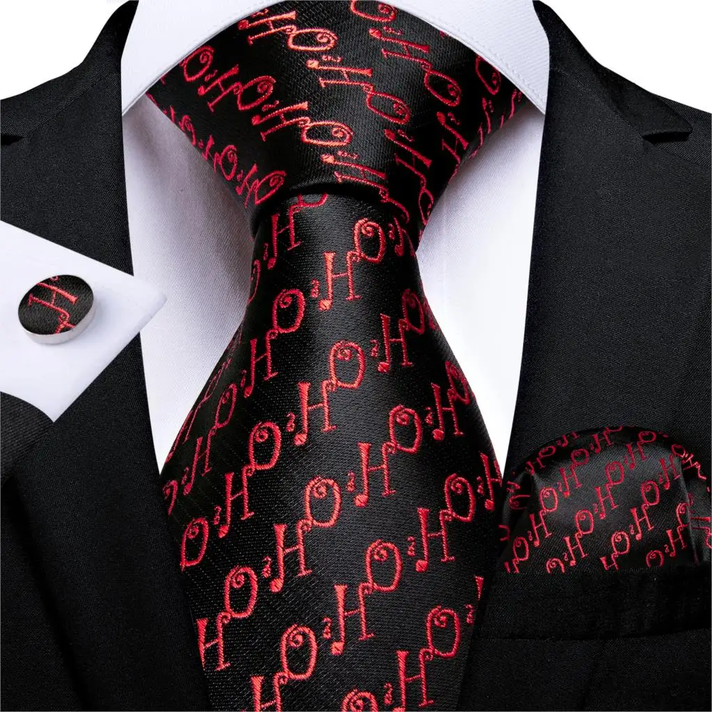 Подарок, мужской галстук, черный, красный, Шелковый, Рождественский галстук для мужчин, на Хэллоуин, DiBanGu, новинка, дизайнерские, Hanky, запонки, мужской галстук, набор, MJ-7274 - Цвет: MJ-7274
