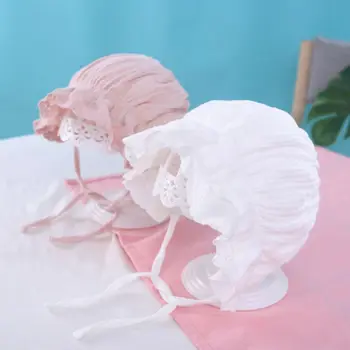 

Newborn Baby Girls Hat Cotton Solid White Pink Baby Bonnet Cap Toddler Hat Newborn Infant Hat Infant Baby Girl Sunhat 2-8M