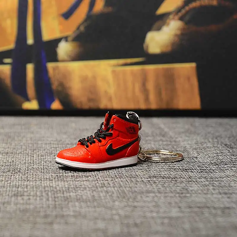 a single shoe w ring Дропшиппинг ПВХ брелок для обуви 1 3D мини-кроссовки "OW CHICAGO" Спортивная обувь Кроссовки брелки - Цвет: a single shoe w ring