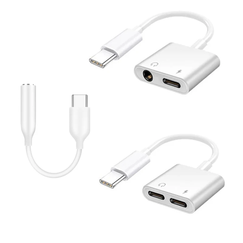 Тип C к 3 5 мм разъем двойной USB адаптер для Samsung Galaxy S21 S20 Примечание 20 10 AUX