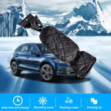 Зимние новые автомобильные перчатки для скребок льда с щёткой, толстые флисовые перчатки для удаления снега, водонепроницаемые домашние перчатки#3
