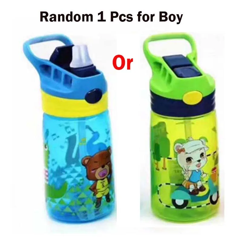 Boy Green or Blue 430 мл Милая Детская кружка для кормления с соломой дети учатся для кормления питья бутылка с ручкой, детский учебный Поильник - Цвет: Boy Green or Blue