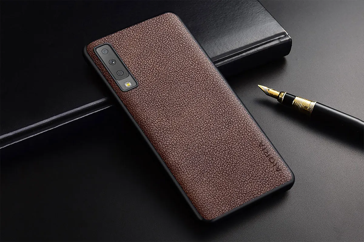 silicone case for samsung Case for Samsung Galaxy A7 2018 slim premium PU leather funda coque capa Business Style Case Cover for Samsung Galaxy A7 2018 cute samsung phone case