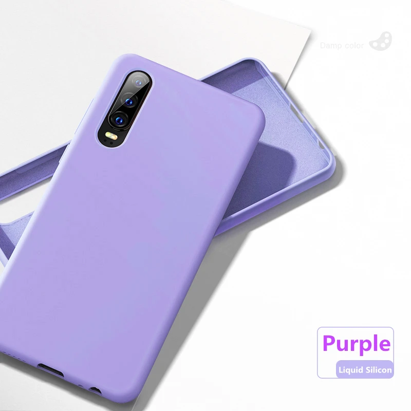 PurPle Жидкий силиконовый чехол для huawei P10 P20 p30 Pro lite Y6 Y7 Pro Y9 prime P Smart Z чехол для Honor 8A 8S P30 чехол карамельный милый - Цвет: PurPle