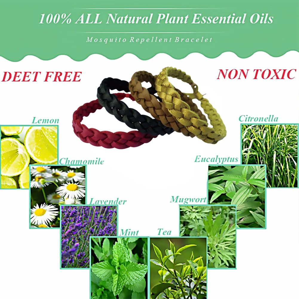 12pcs Mosquito Repellent Bracelet Waterproof Spiral Wrist Band Outdoor Indoor Insect Protection Pest Control Rope Ring