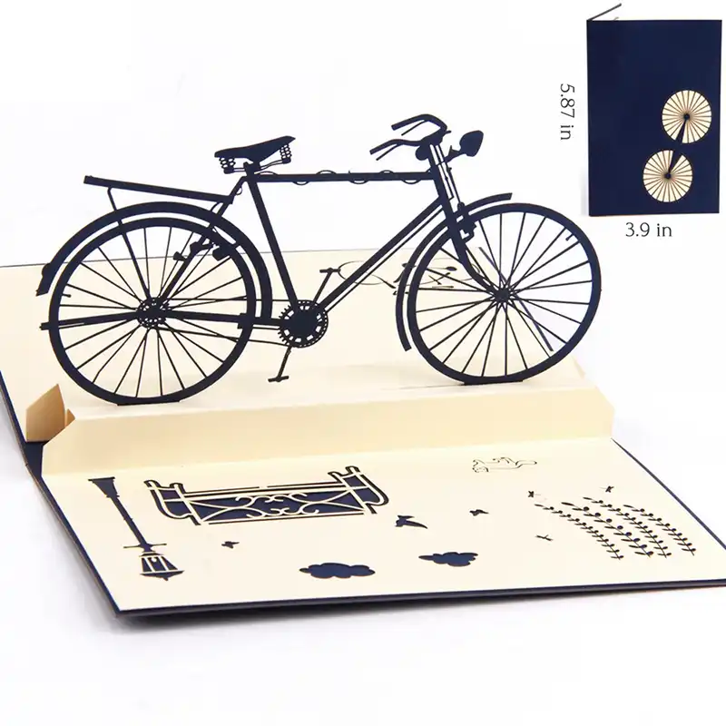 Креативные 3D Pop Ep Vintage Bike ручной лазерный разрез винтажные открытки подарки на