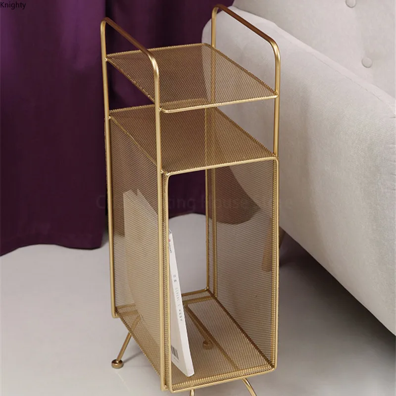 Modern Fashion Design Metal Gold Pink Color Luxury Multi-layer Steel Wire Magazine Rack Book Storage Organizer L | Строительство и
