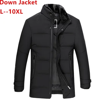 

PLUS 10XL 8XL 6XL winter jacket men 90% white duck dow jacket thick keep warm men down jacket fur collar dow jackets coat male