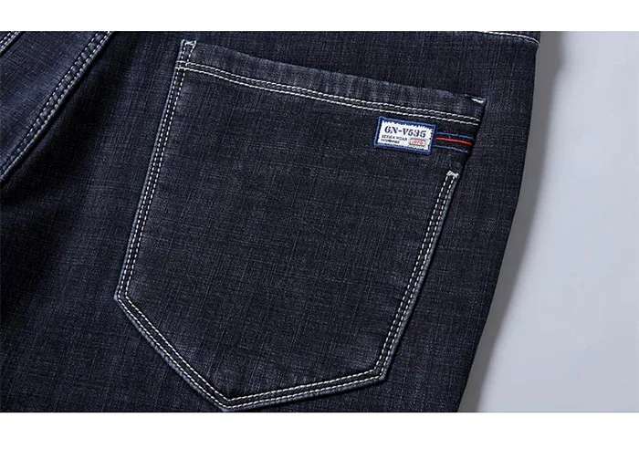 winter Warm Fleece Men's Jeans thick Stretch Elastic Denim Jean men Classic Style Straight Brand Business Blue Cotton Pants 42