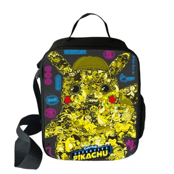 

Cute Customze Cartoon Print Lunch Bag For Baby Boys Girls Pikachu Small Insulated Picnic Bag Travel For Kids School