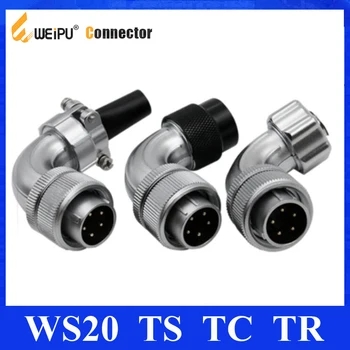 

Original Weipu WS20 Connector TS TC TR 2 3 4 5 6 7 9 12 Pin Male plug Angled Sleeve Cable Plug Charging Industrial Connectors