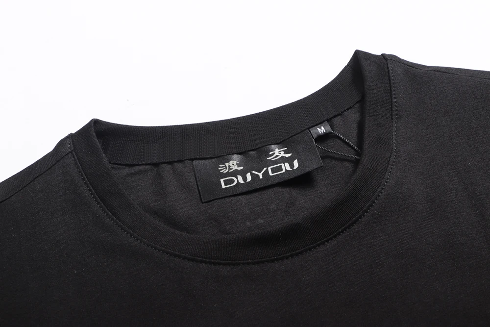 DUYOU, Мужская Дизайнерская футболка, мужская летняя футболка, хлопок, дышащий Топ, модная футболка, стразы, с принтом черепа