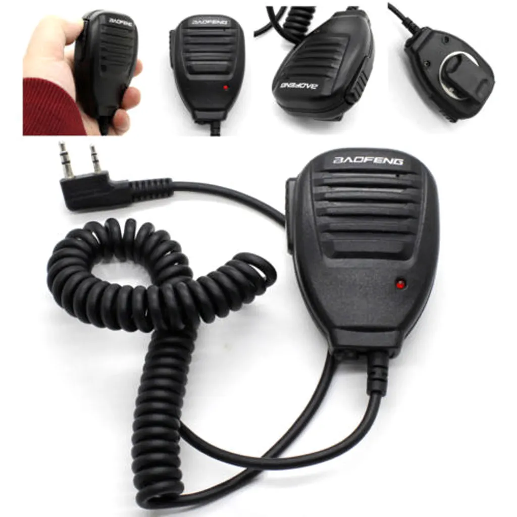 Walkie Talkie 50km Microphone Speaker for Baofeng UV-5R BF-888S Midland Radio Communication Accessories Radio Speaker Mic Black