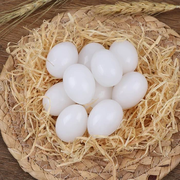 

10PCS Fake Eggs Plastic Pigeon Egg Solid Pigeon Fake Egg Pigeon Hatching Supplies 2.5cm x 3.5cm