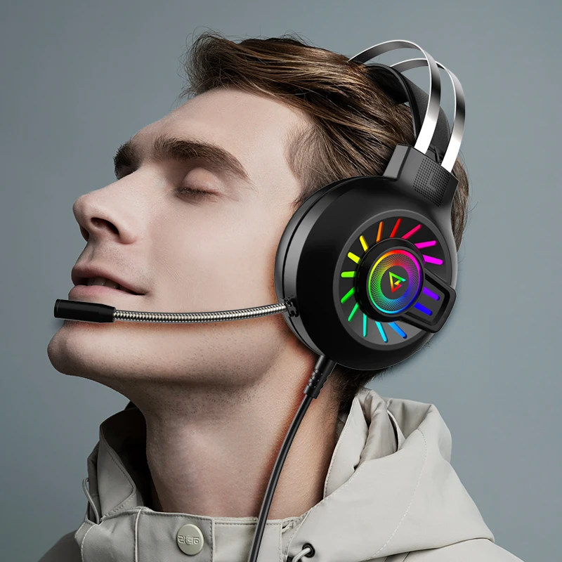 7 1 Stereo LED Gaming Headset For PS4 XBOX Gamer Headphone with Mic Noise Cancel Kid Audifonos PC Computer Over Ear Music Helmet