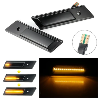 

A Pair Side Lights Streamer Models Smoked Shell For BMW E32 E34 E36 3er 5er 7er LED Turn Signal